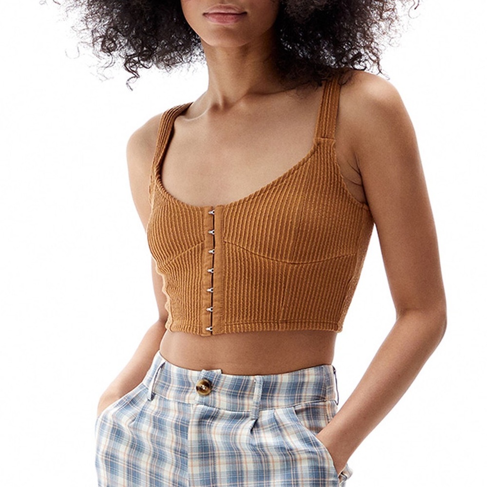 PacCares by PacSun Tropics Corset Tank Top Brown Size XS